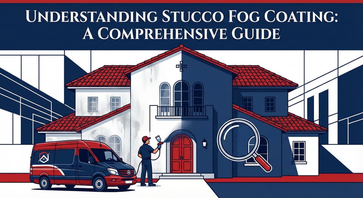 Understanding stucco fog coating comprehensive guide showing color restoration process over properly sealed drainage systems