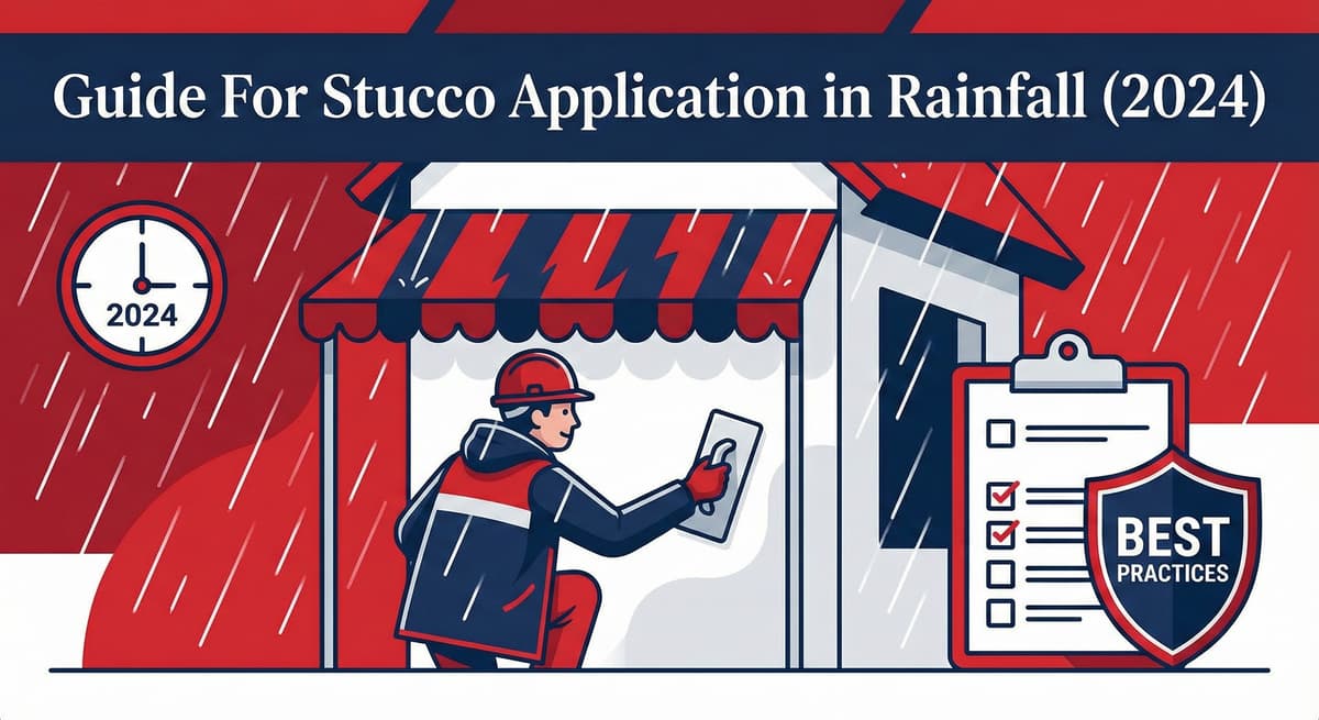 Guide for stucco application in rainfall 2024 showing best practices for protecting weep screed drainage during wet weather installation