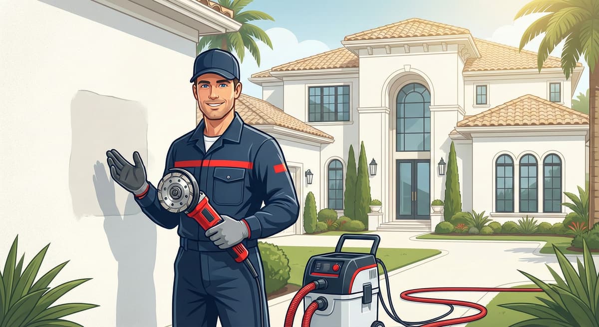 Professional stucco removal and grinding services using proper dust control and techniques that protect weep screed drainage systems